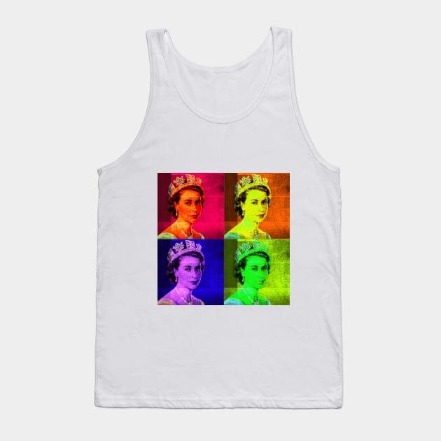 Pop Art - Queen Elizabeth II Tank Top by Naves